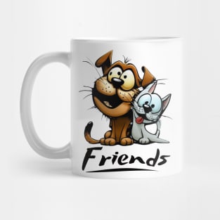 Dog and cat friends Mug